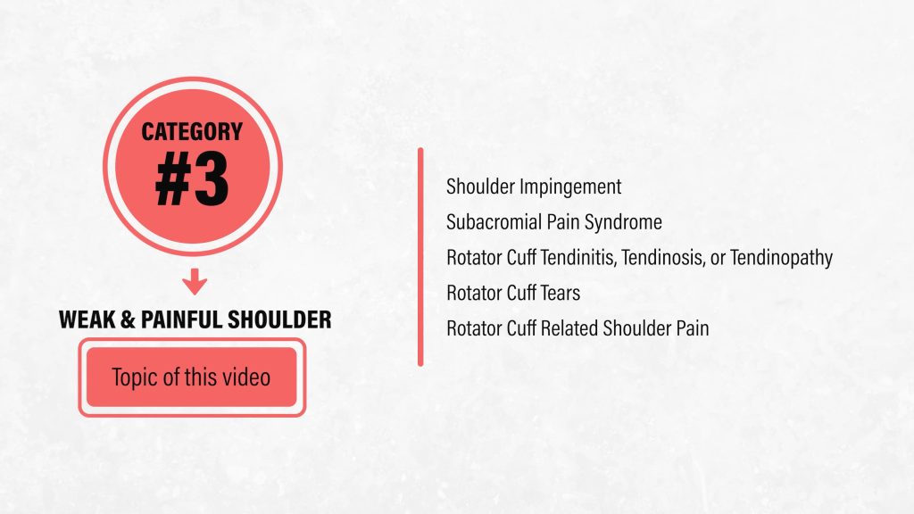 약하거나 아픈 어깨 분류